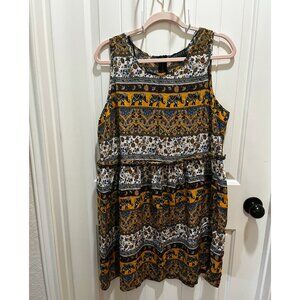 Forever 21+ Floral and Elephant Print Dress Plus Size - 2X